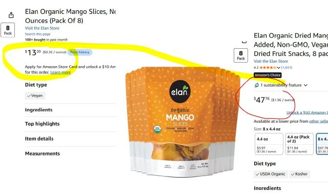 Glitch Price: 8 Bags of 4.4oz Elan Organic Dried Mango Slices only $13.20 (Reg $47). Usually $5.99 each