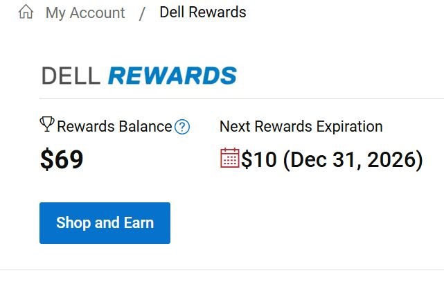 Free $2 Dell Rewards Points, new offer