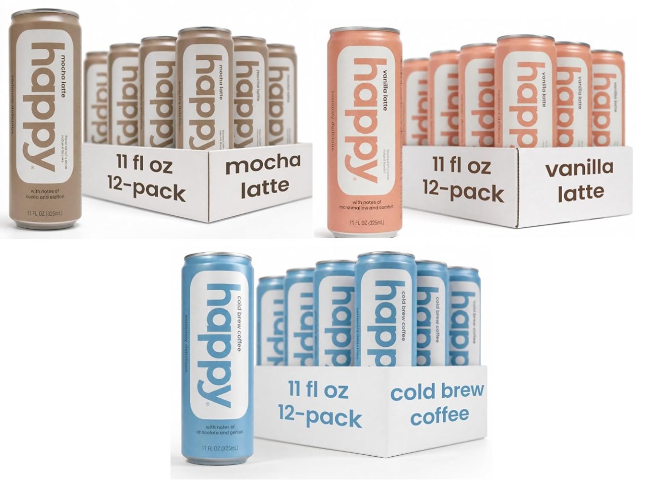 Glitch Price: 12 Cans of Happy Latte Ready To Drink Coffee only $8.16 (Reg $35.76)