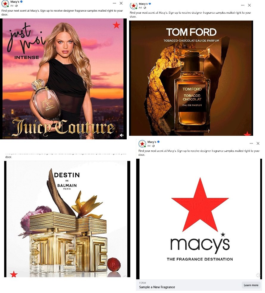 Free Fragrance Sample Box from Macy’s. Comes with 5 different fragrances