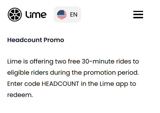 2 Free 30-minute rides on Lime e-bikes or scooters